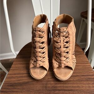 Brown Block Heel Sandal